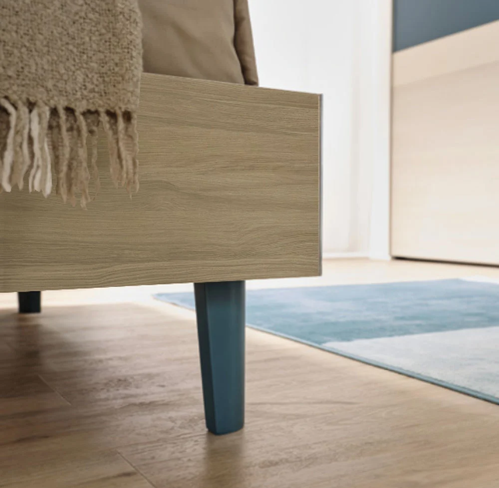 Letto Bend una piazza e mezza Moretti Compact, Rovere, Pavone e Crema