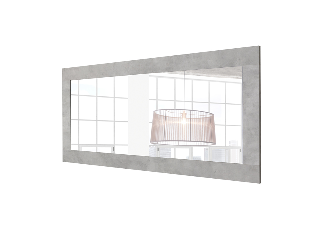 Specchiera rettangolare L.170 in finitura cemento