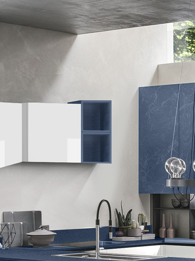 Vano a giorno per cucina, Blu