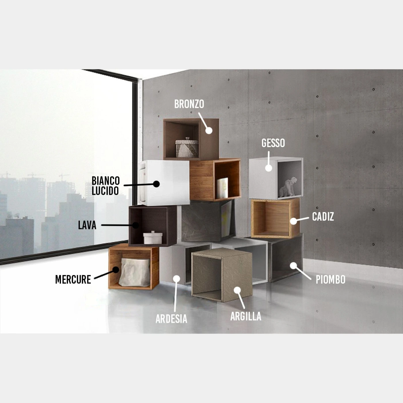 Conveniente Coppia di vani  giorno disponibili in diverse finiture