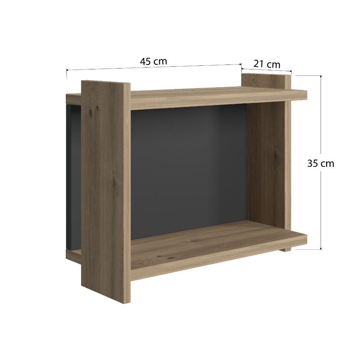 Vano a giorno in finitura Rovere e Antracite