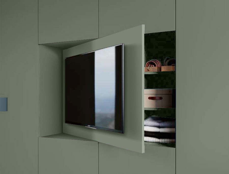 Armadio camera letto con vano tv, Agave e Petrolio