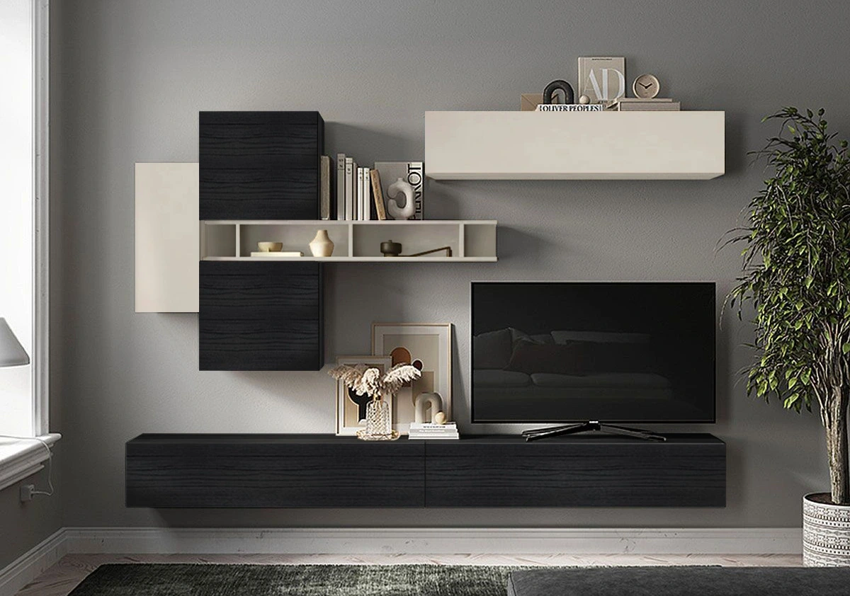 pareti nere in legno