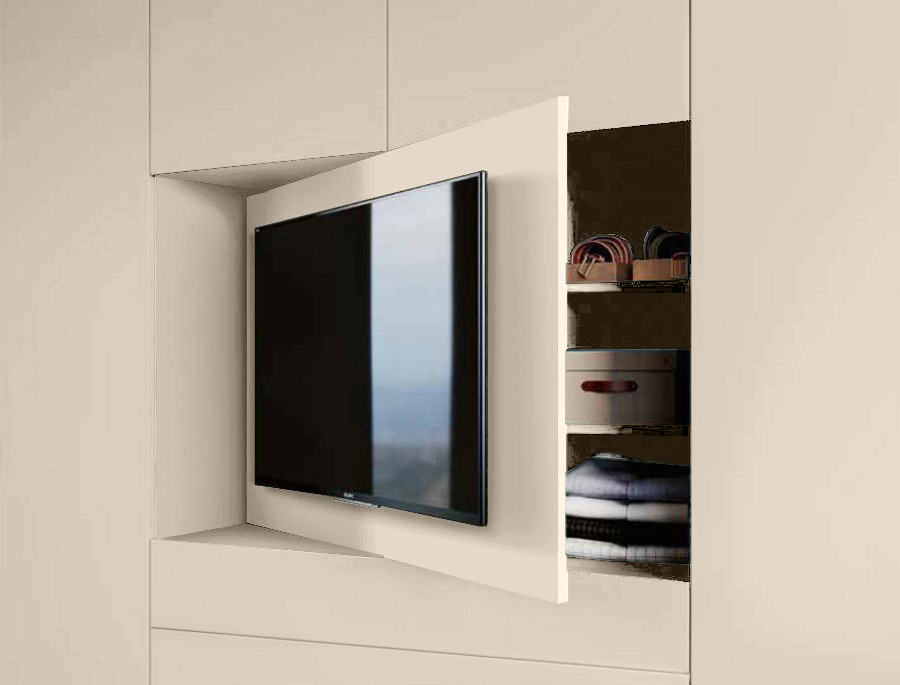 Armadio camera letto con vano tv, Orzo e Visone