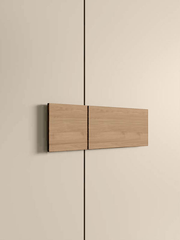 Armadio camera letto con vano tv, Noce Biondo e Orzo