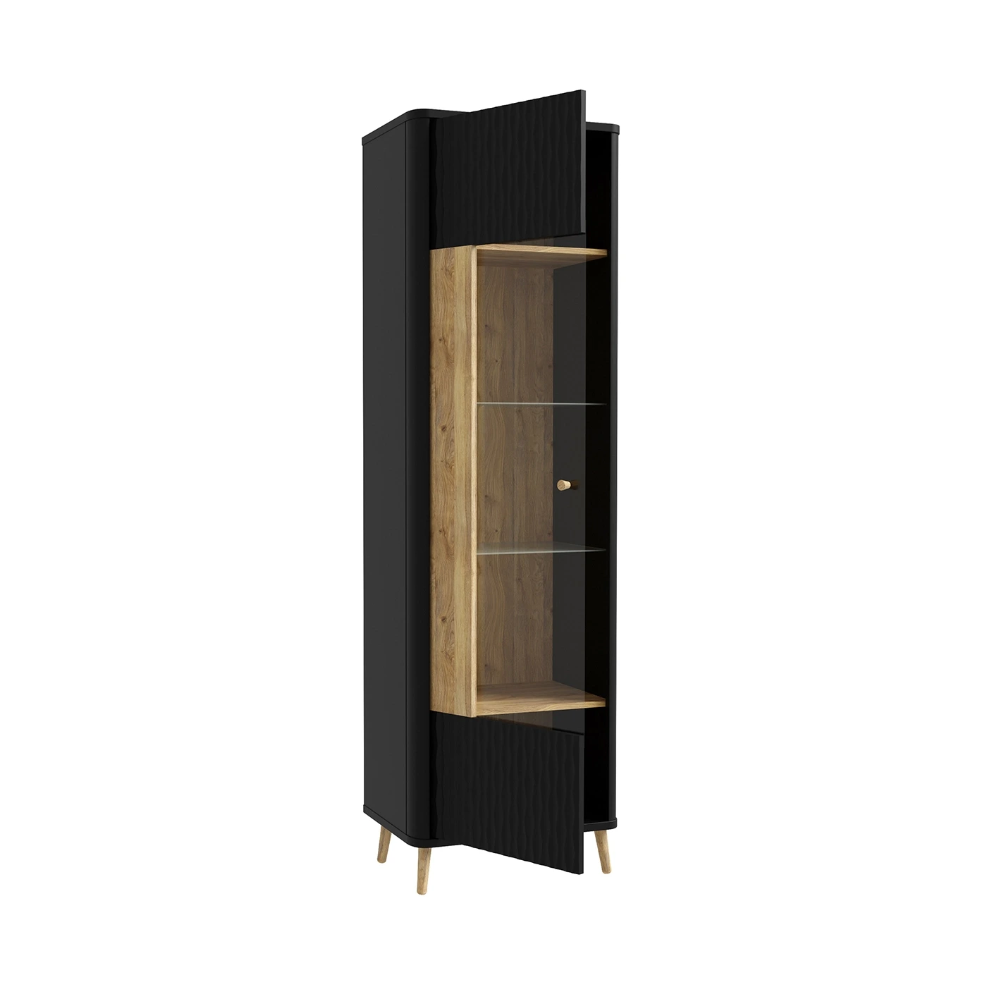 vetrina finitura rovere mauvella e nero