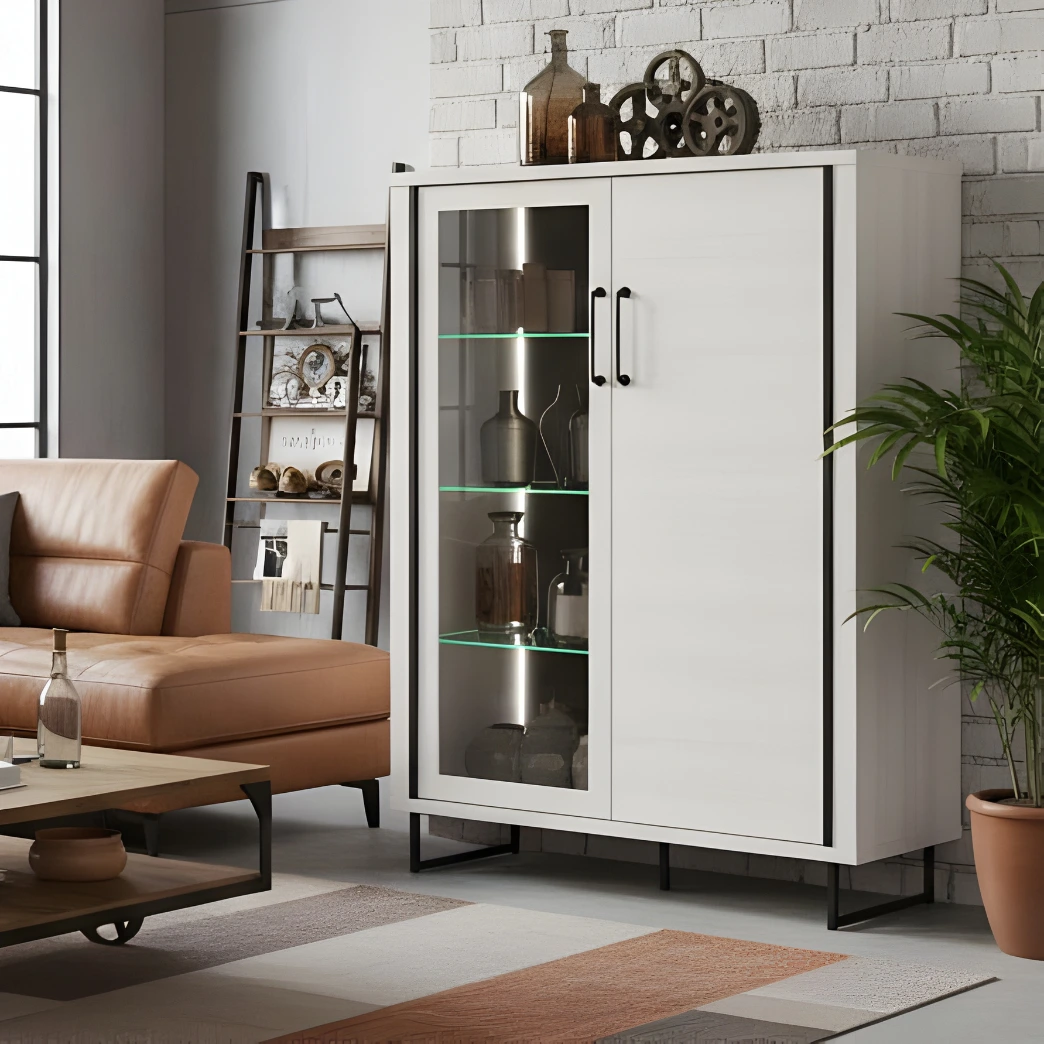 vetrina bassa industry bianca