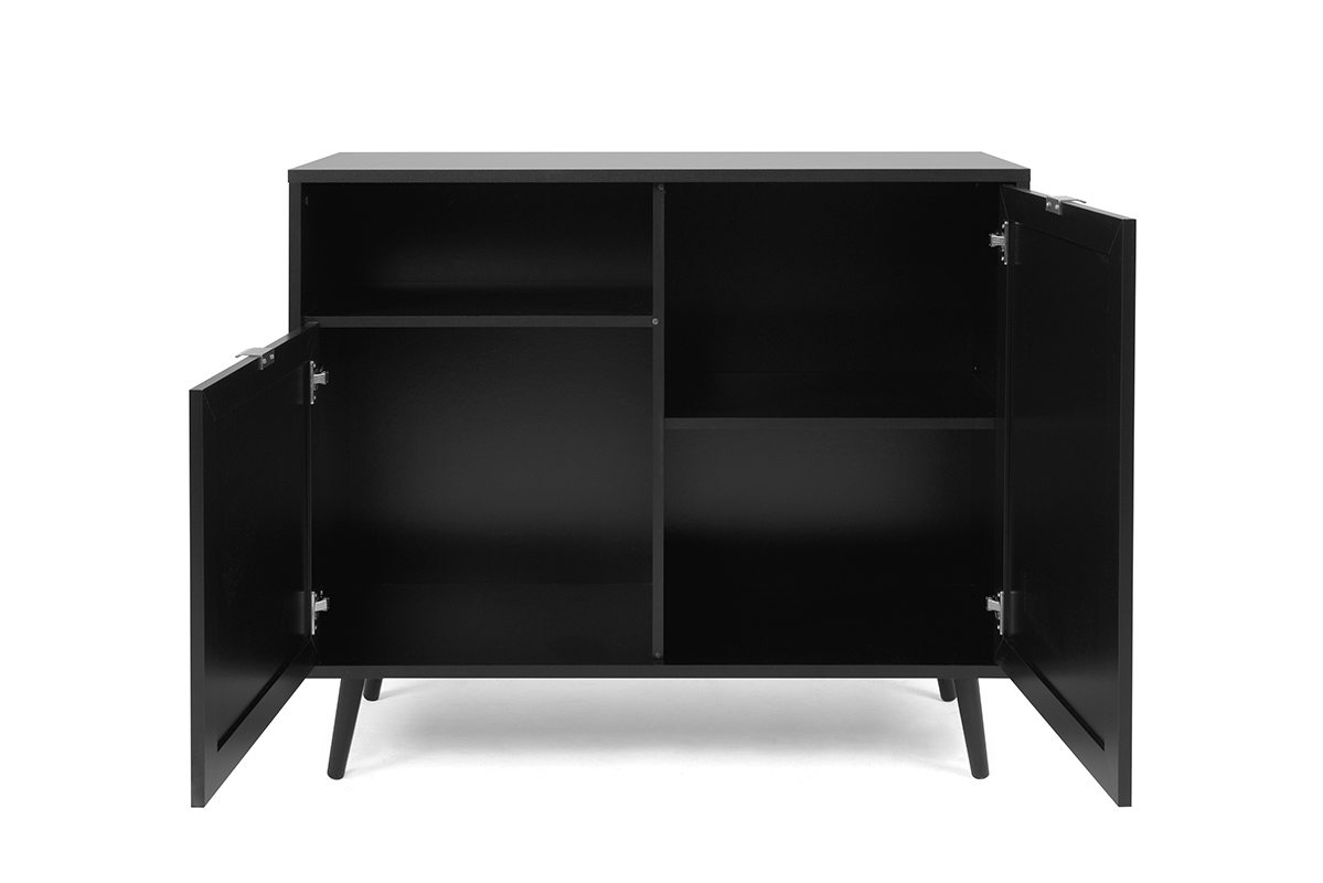 Soggiorno completo  Arendal in finitura Nero opaco con dettagli Oro