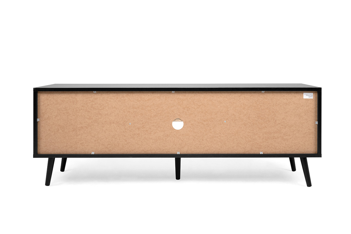 Mobile porta Tv  Arendal con 2 ante in finitura Nero opaco con dettagli Oro