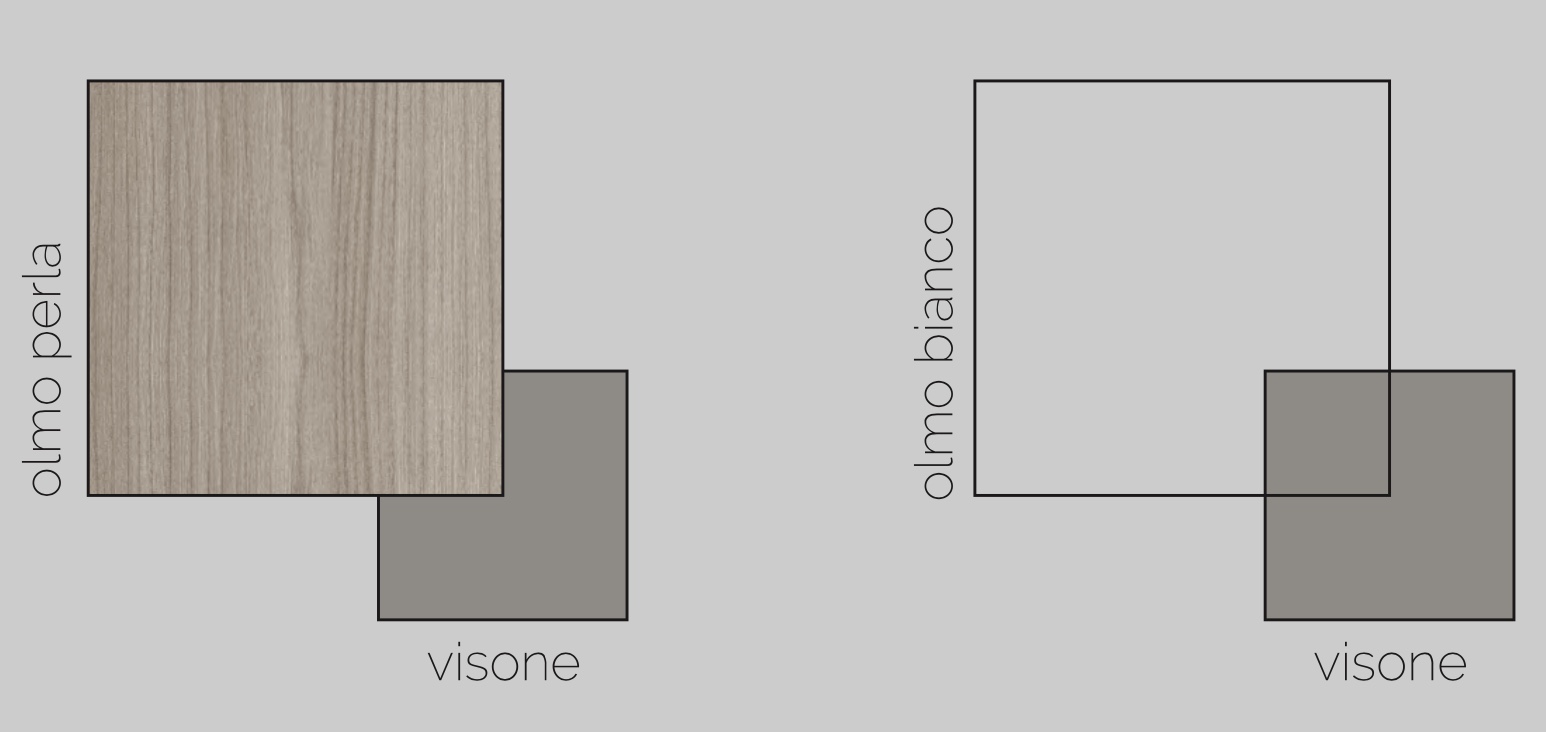 Coppia di comodini moderni, Olmo Bianco, Made in Italy