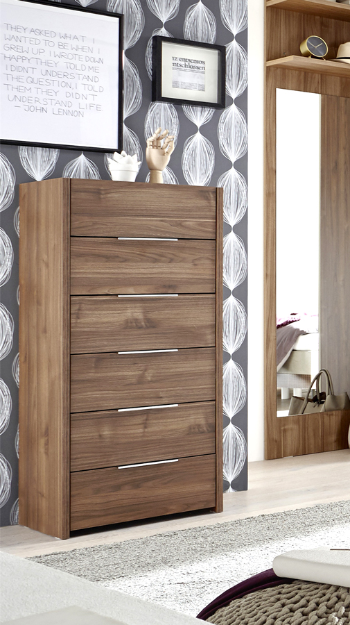 Conveniente Settimino moderno con 6 cassetti , Noce scuro