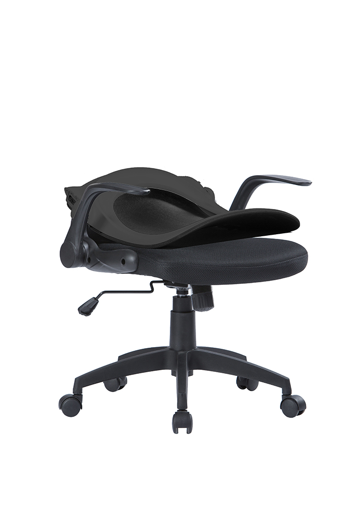 Poltrona operativa da ufficio con schienale reclinabile, Nera