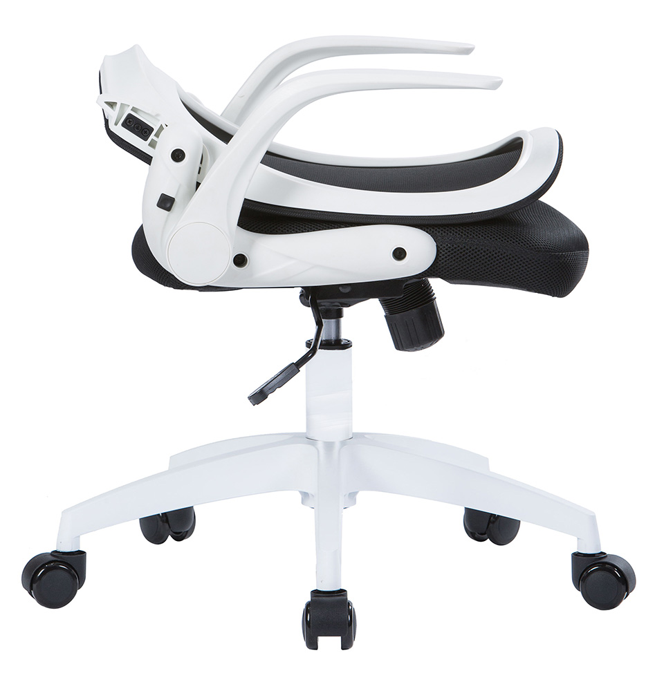 Poltrona operativa da ufficio con schienale reclinabile, Nera e Bianca