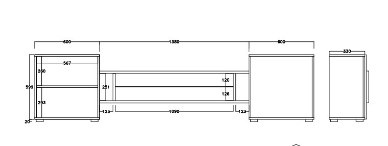 Porta tv particolare Bianco e Pero