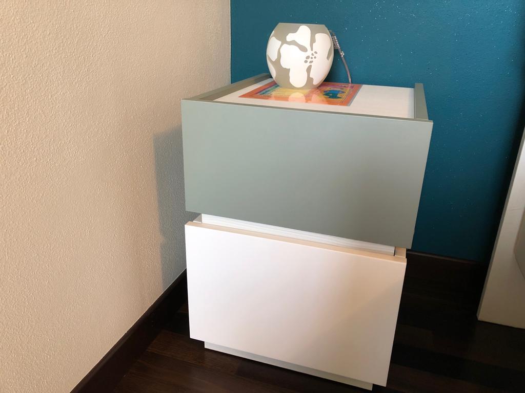 Coppia comodini Bianco Opaco e Agave