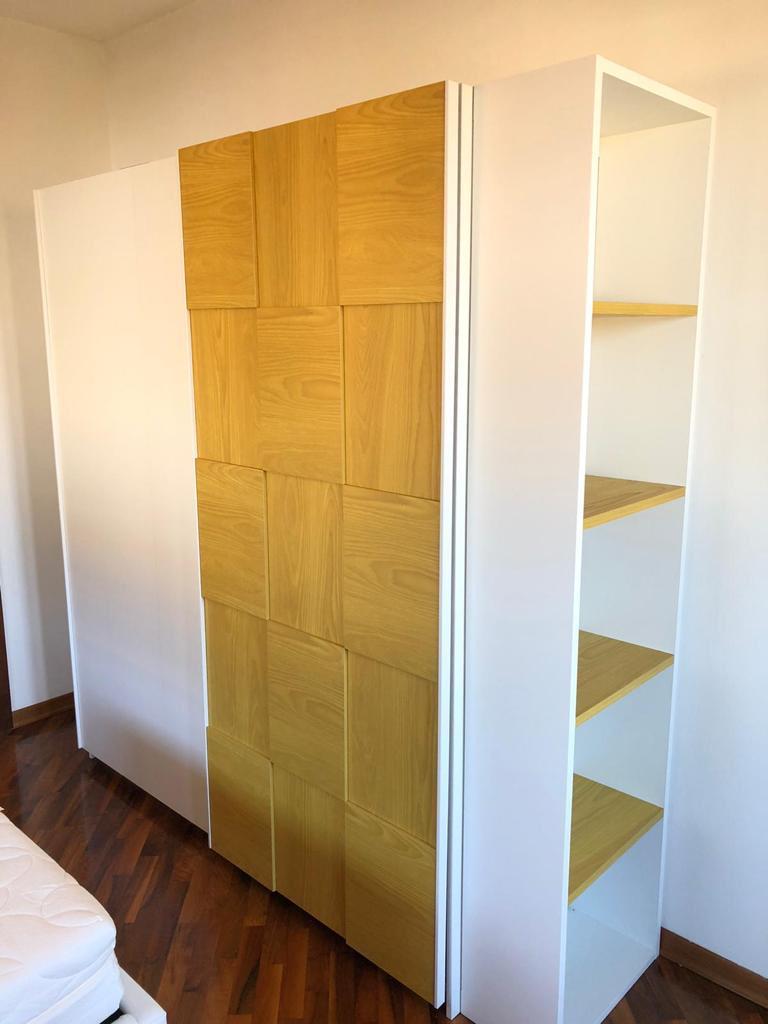 ACQUISTA ANCHE TU Armadio scorrevole bianco opaco e grigio a 2 ante 