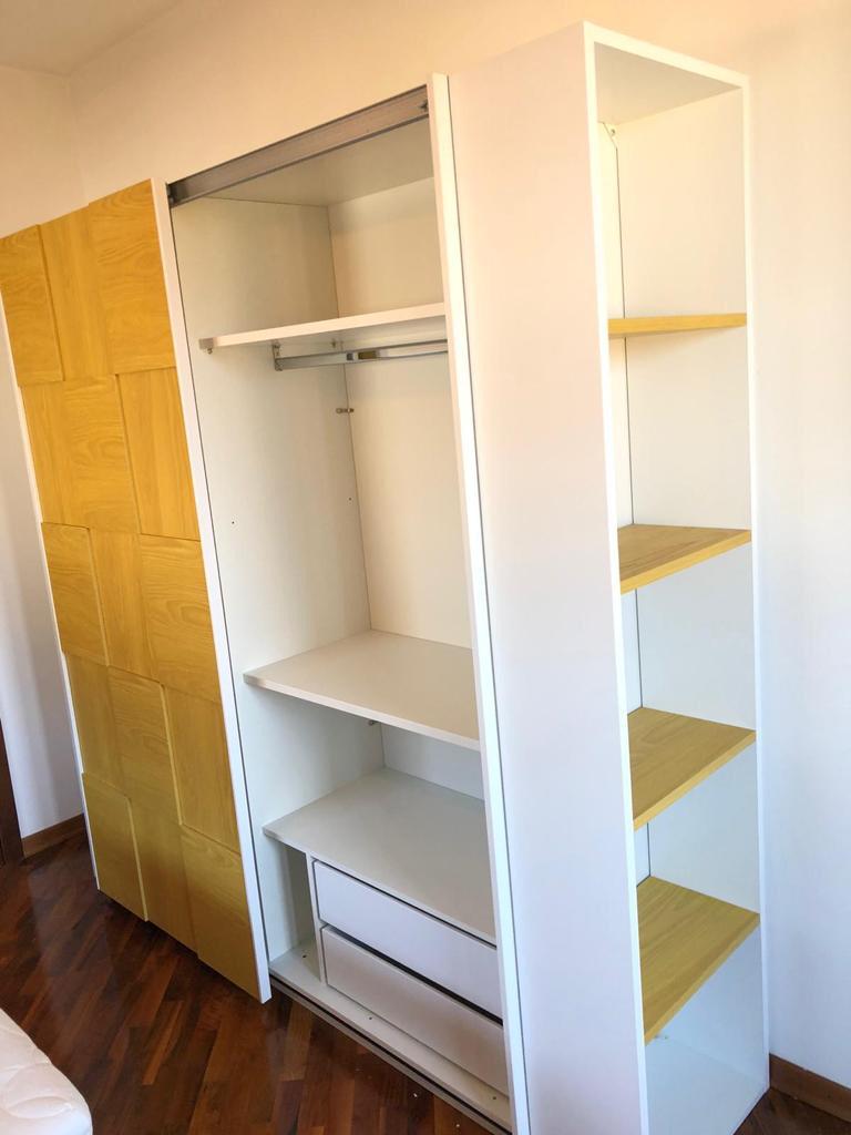 ACQUISTA ANCHE TU Armadio scorrevole bianco opaco e grigio a 2 ante 