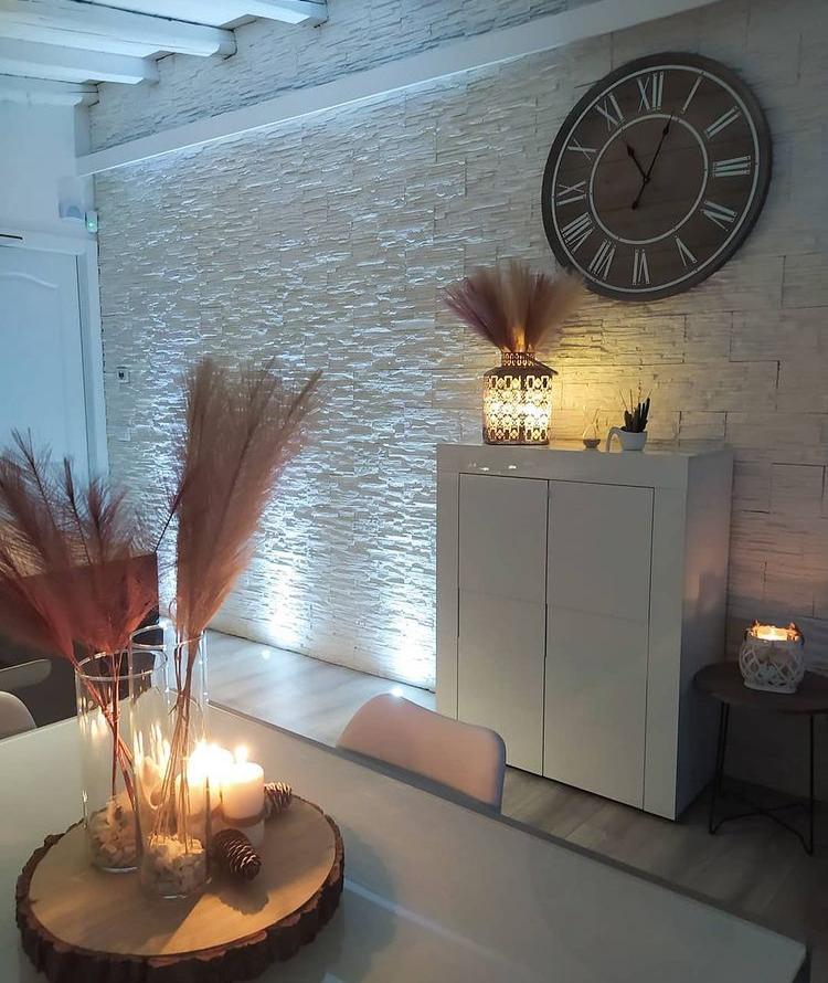 Credenza capiente, Madia di Design, 4 ante Alta, Bianco Lucido