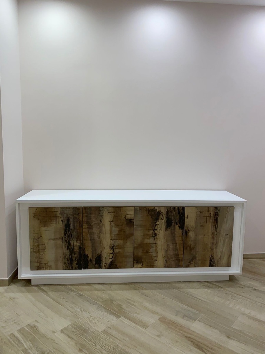 Credenza per soggiorno bianca e pero