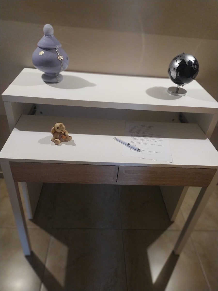 Offerta Scrivania, Consolle allungabile colore bianco artik e rovere canadian