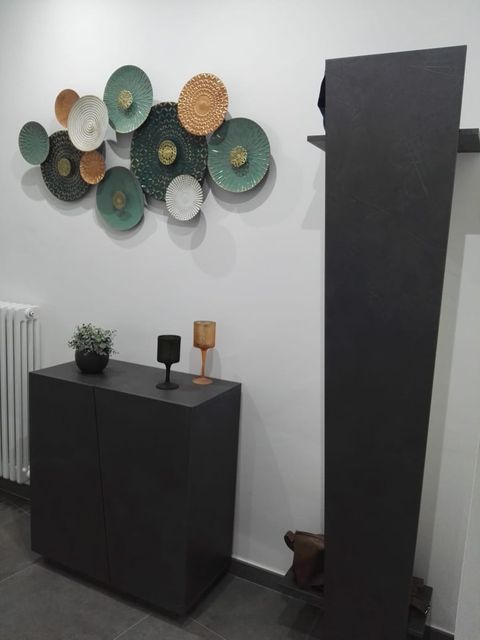 Mobili ingresso in finitura Ardesia, scarpiera e appendiabiti