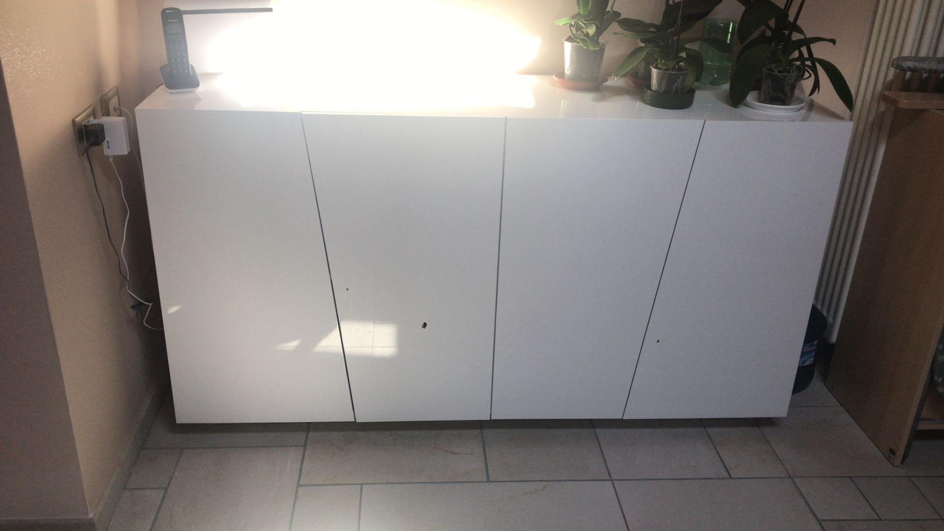 Madia piccola a 4 ante in Bianco lucido