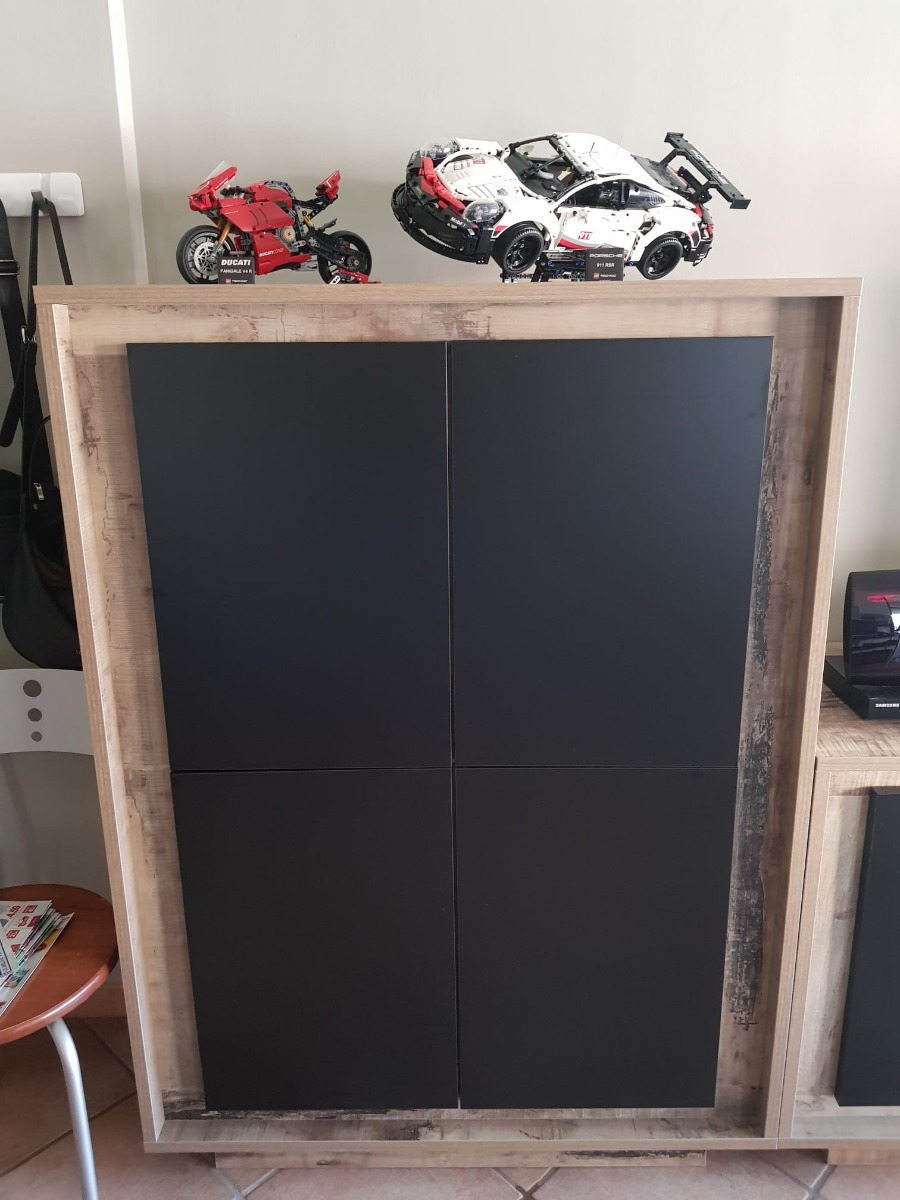 ACQUISTA ANCHE TU Madia Pedro di Design, 4 ante Alta, Moderna, finitura Pero e Nero