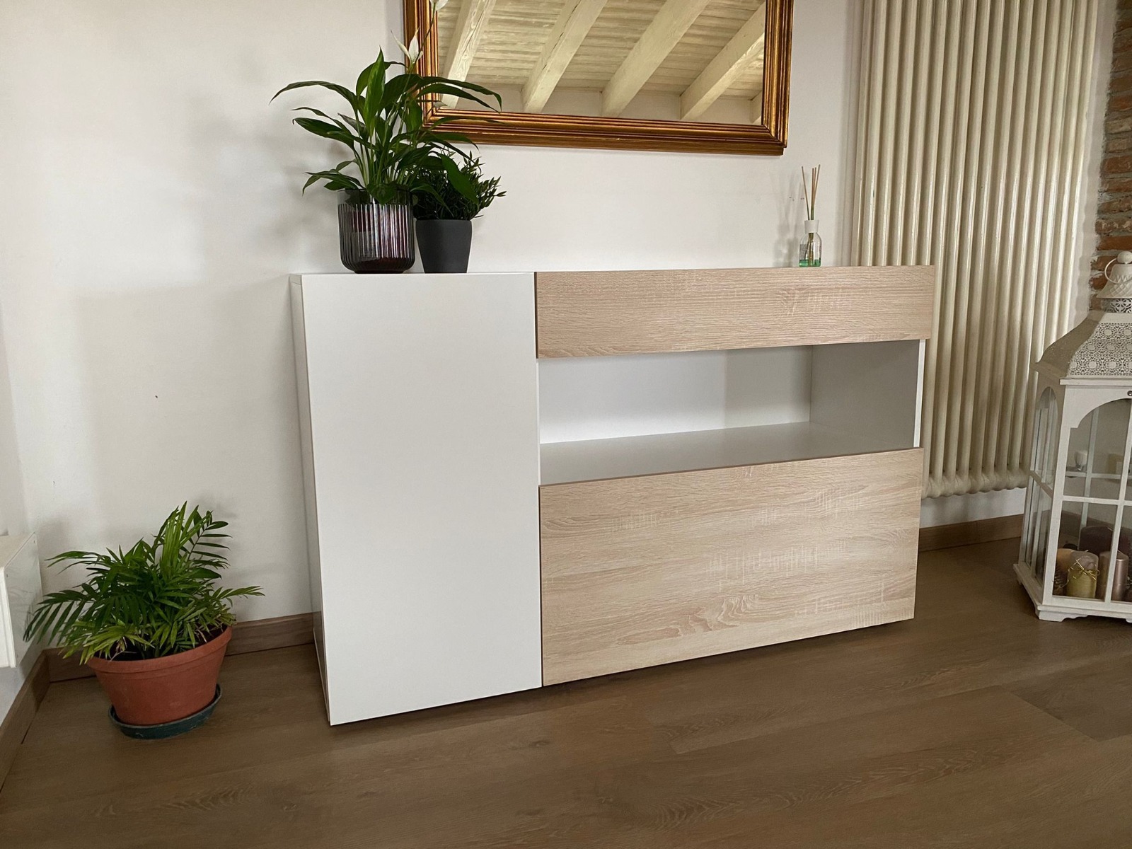 Moderna Madia rovere samoa e bianco lucido