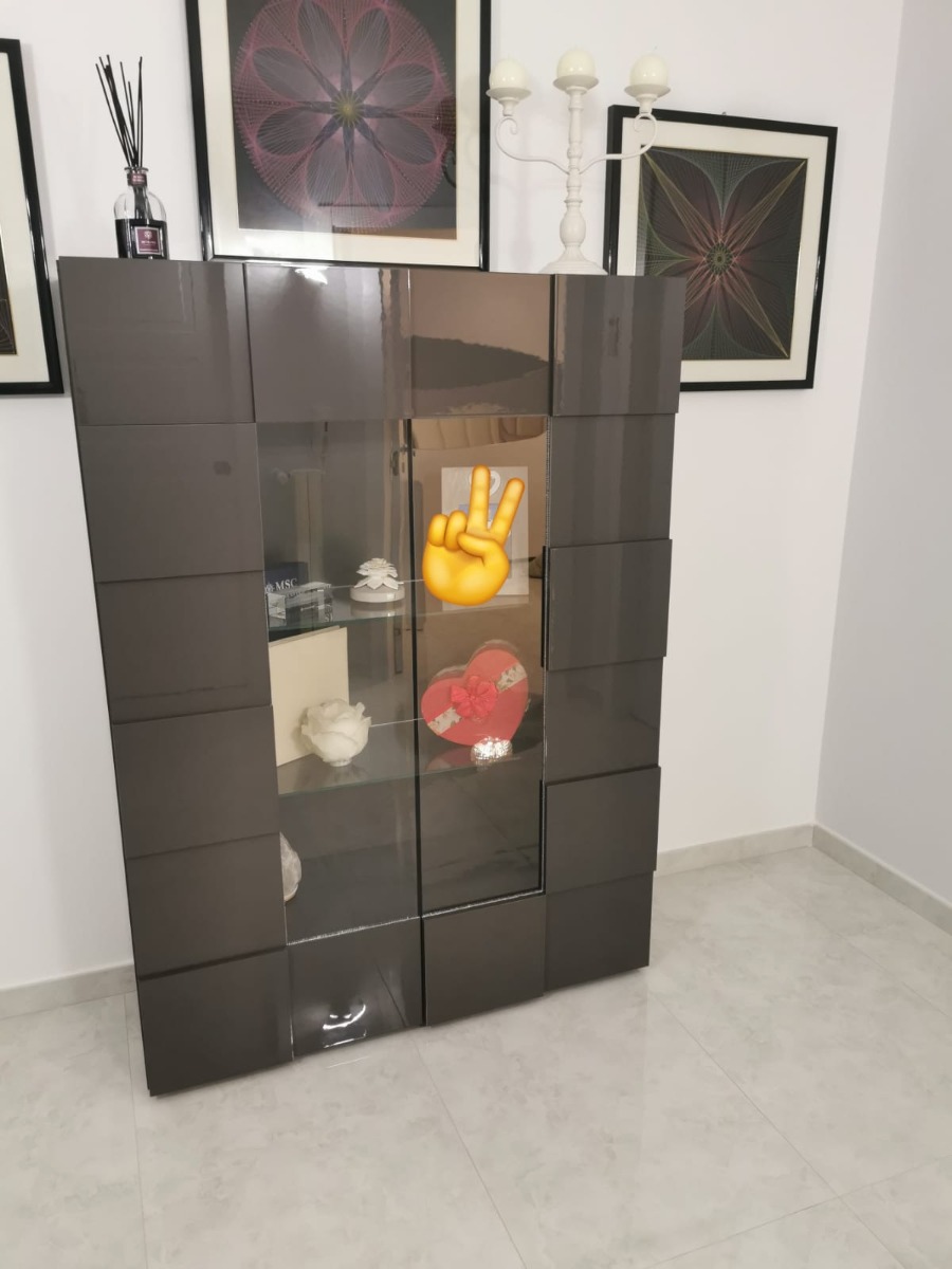 Moderna Vetrina di Design Grigio a due ante