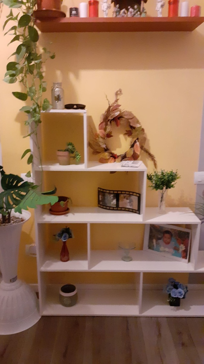 Moderna Libreria BOOK a scala, made in Italy, 4 ripiani