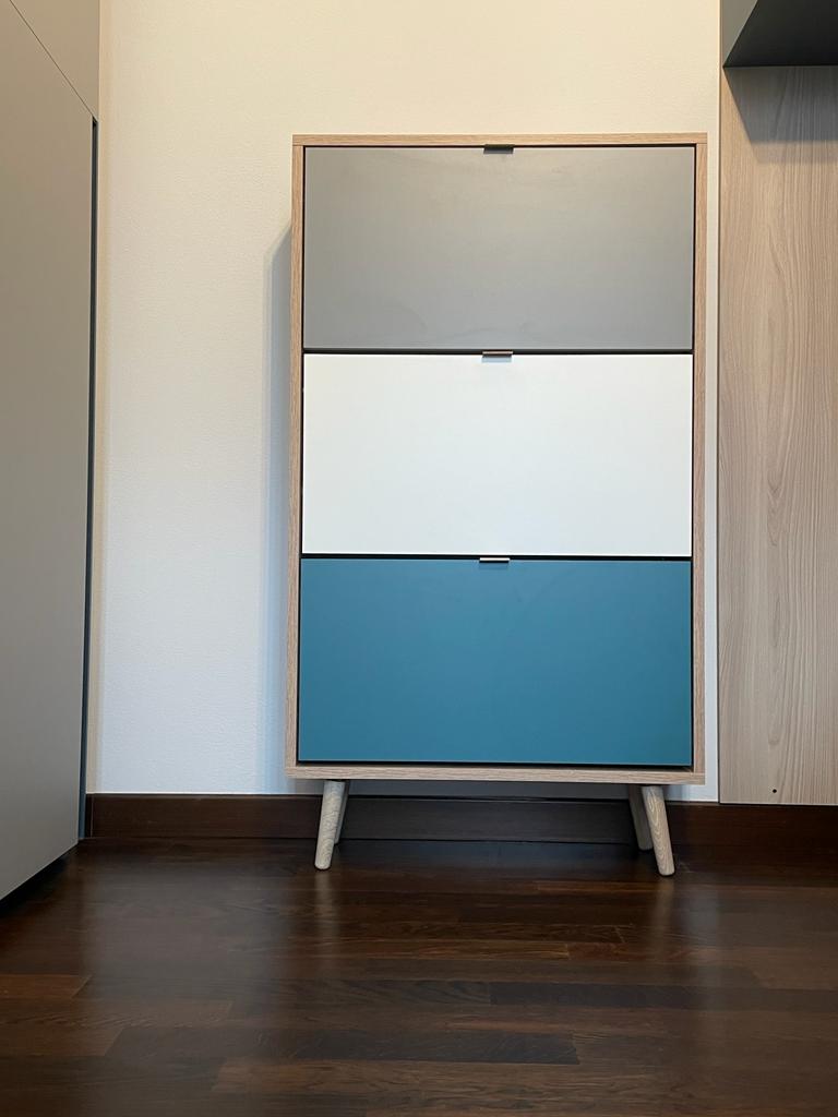 Colorata Scarpiera moderna Lavik 3 ante doppia profondità Zenzero Shop