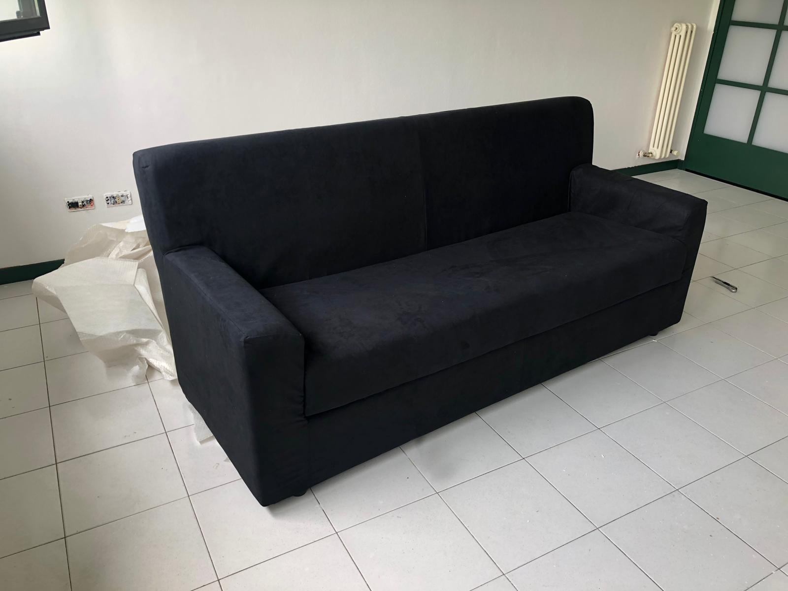 ACQUISTA ANCHE TU Divano letto con tessuto sfoderabile Nero a 3 posti