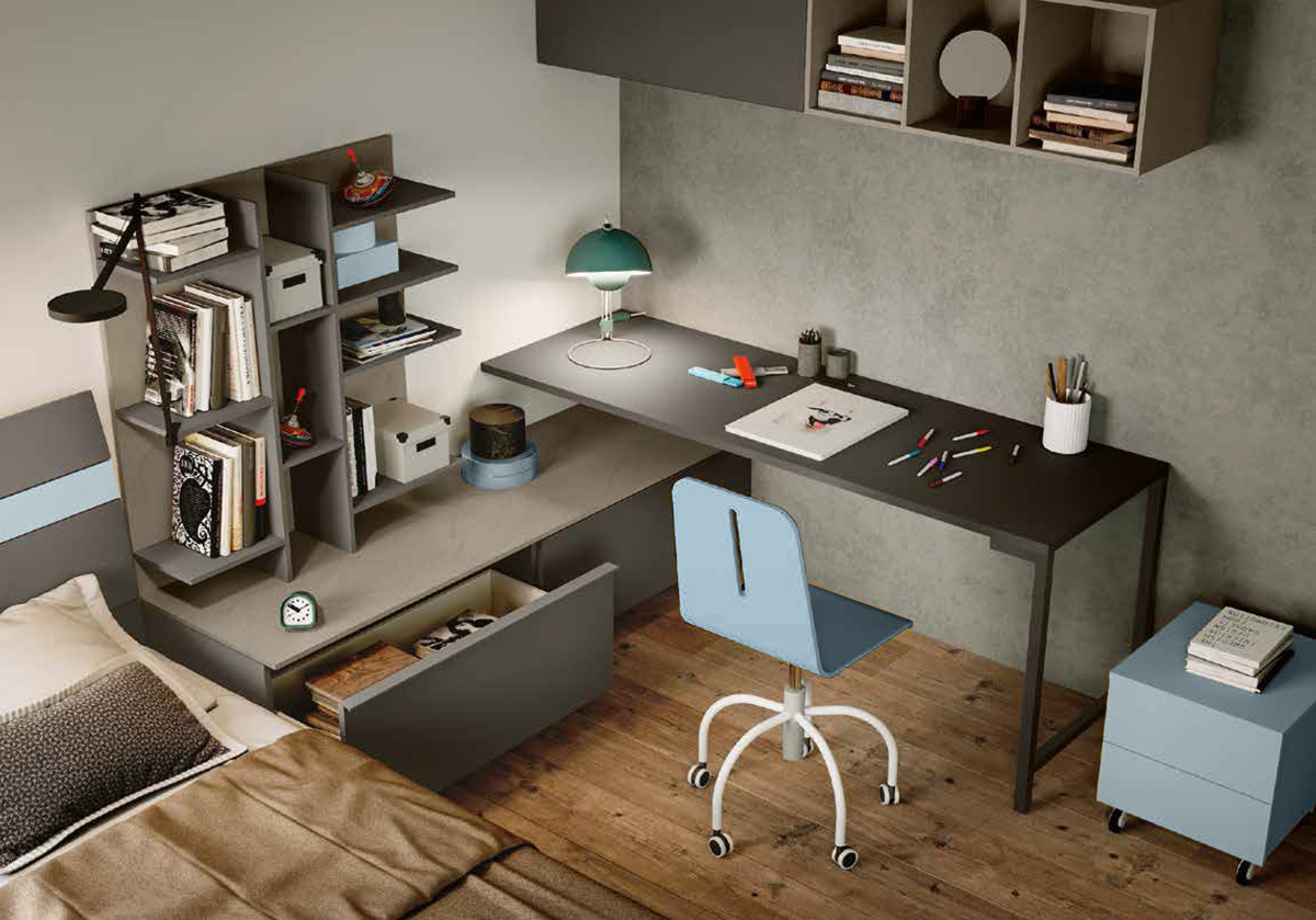 Camera bambino in Grigio cenere, Seta e Carta da zucchero