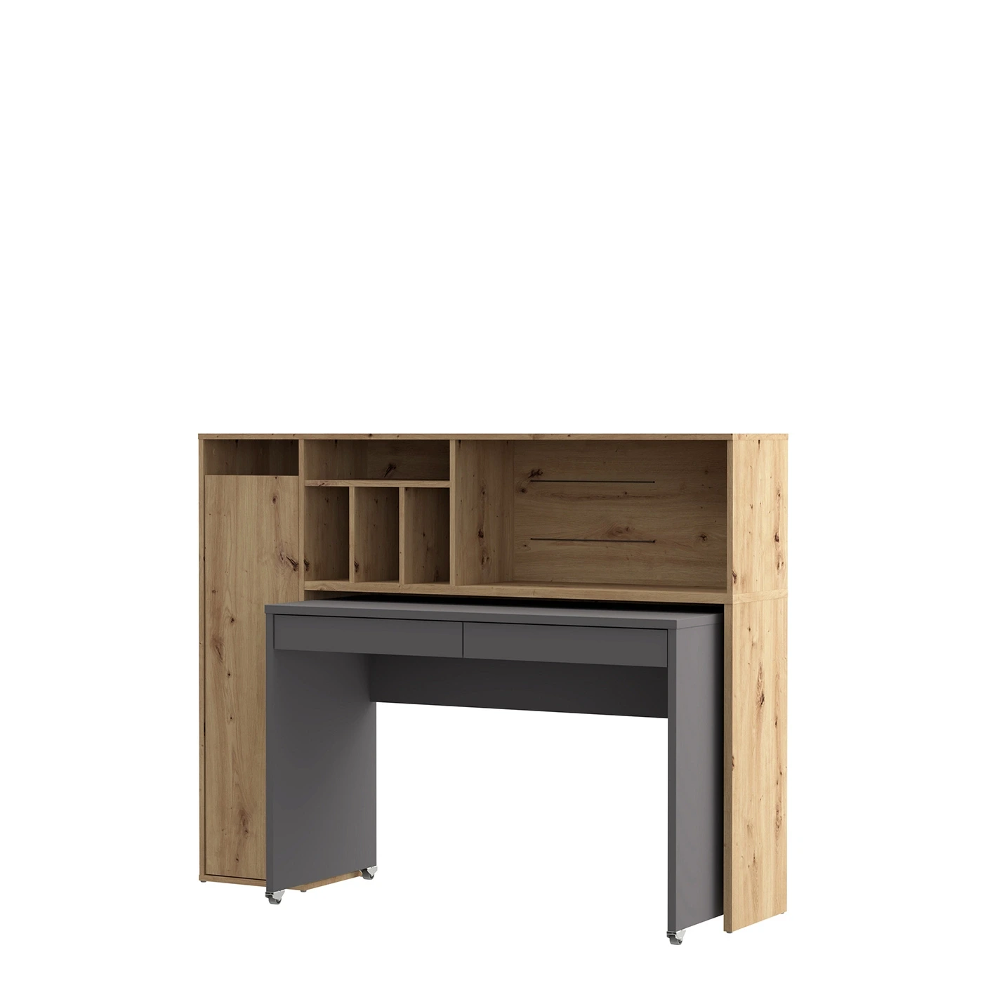 scrivania con ruote grigia