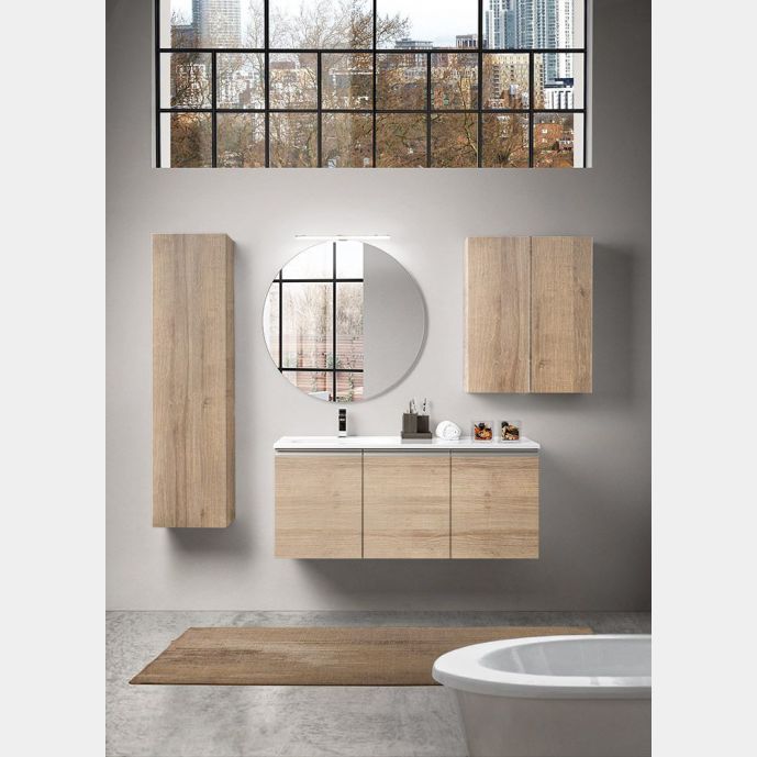 Mobili da bagno offerte, mobile con lavabo integrato, finitura Rovere ...