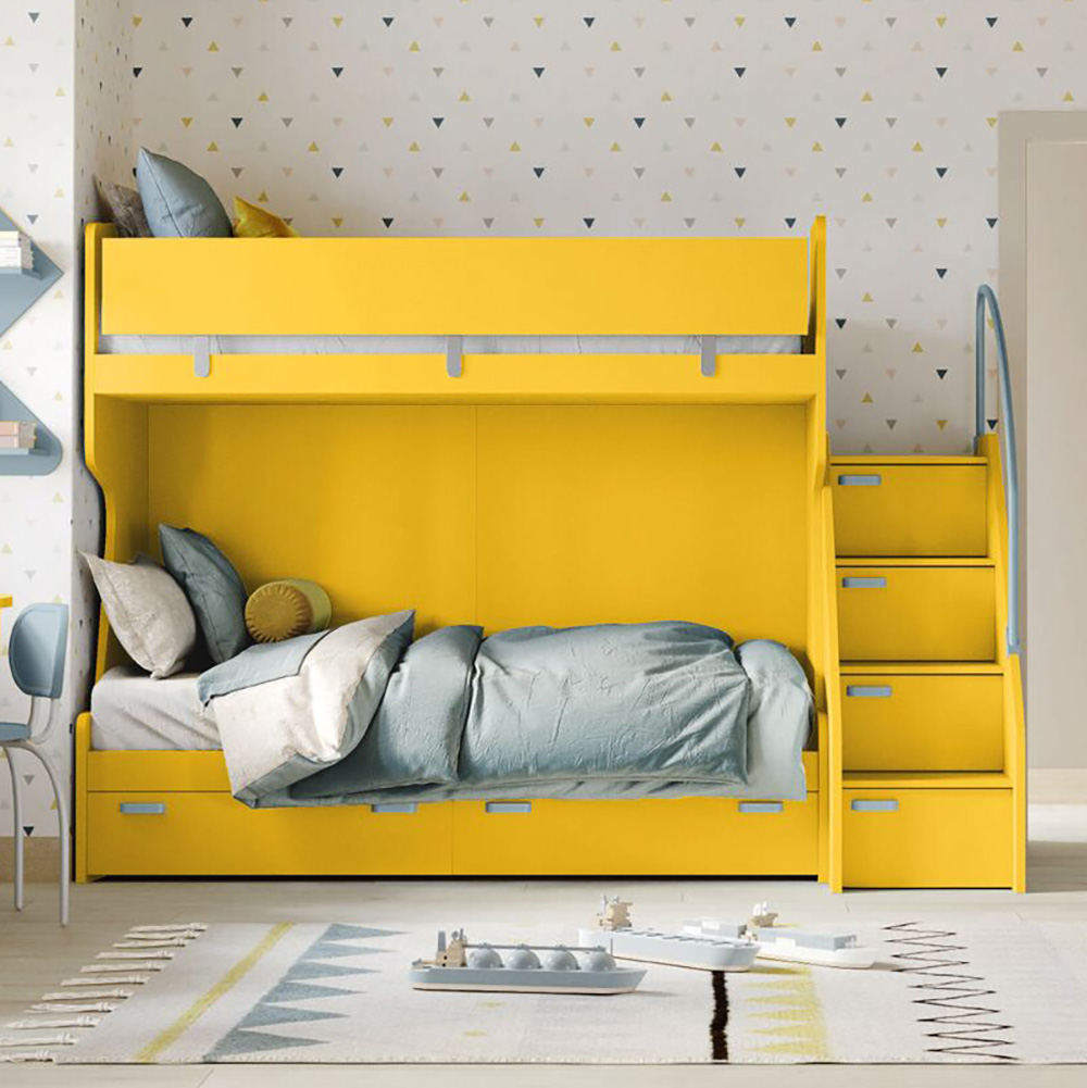 letto castello giallo