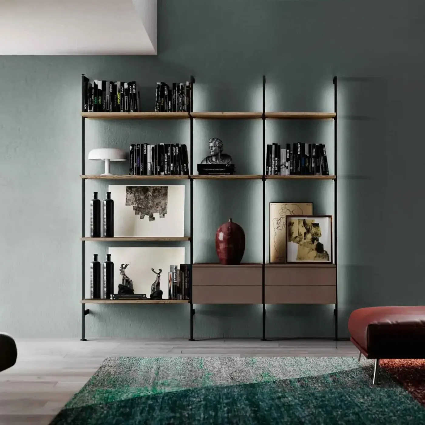 libreria con telaio