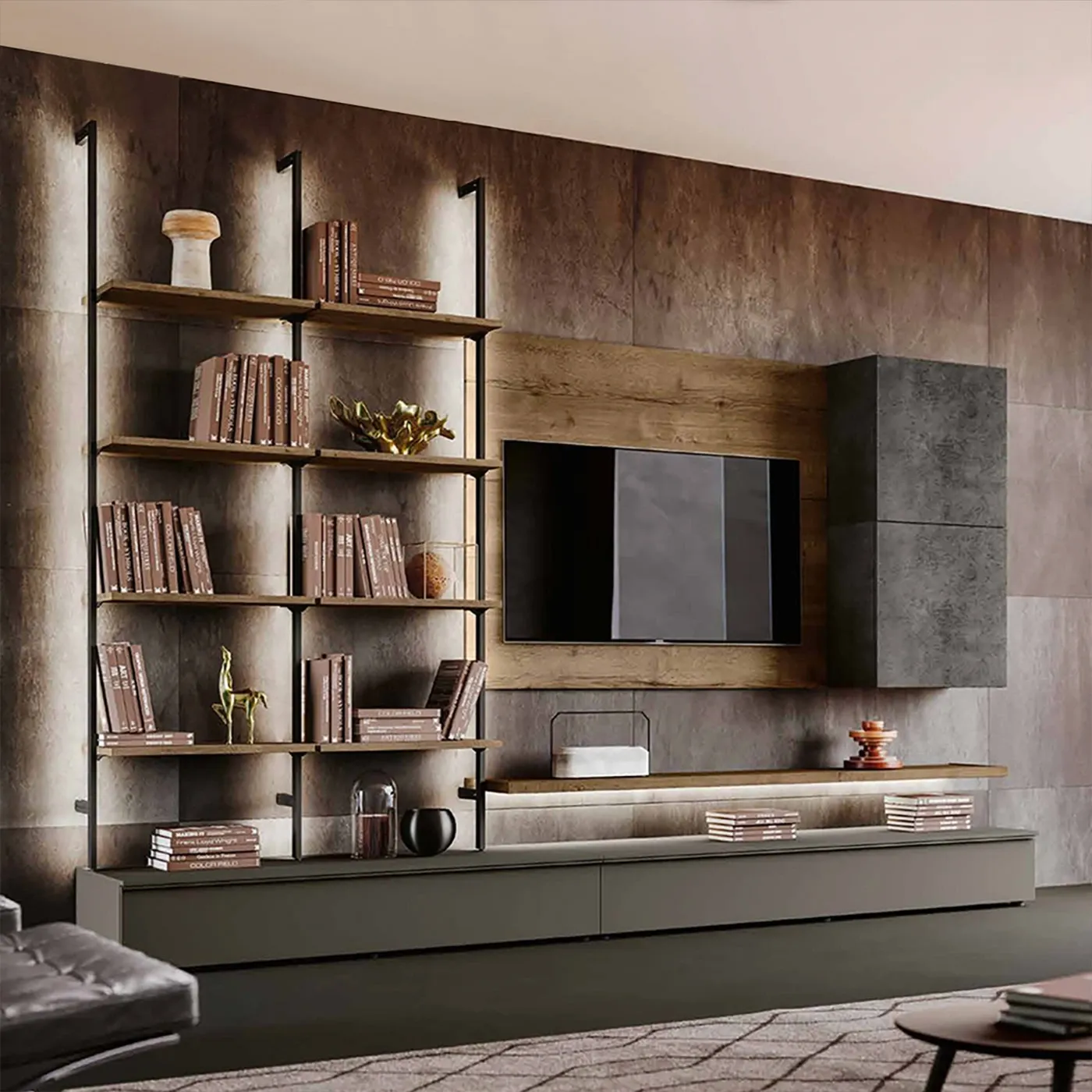 libreria con luce